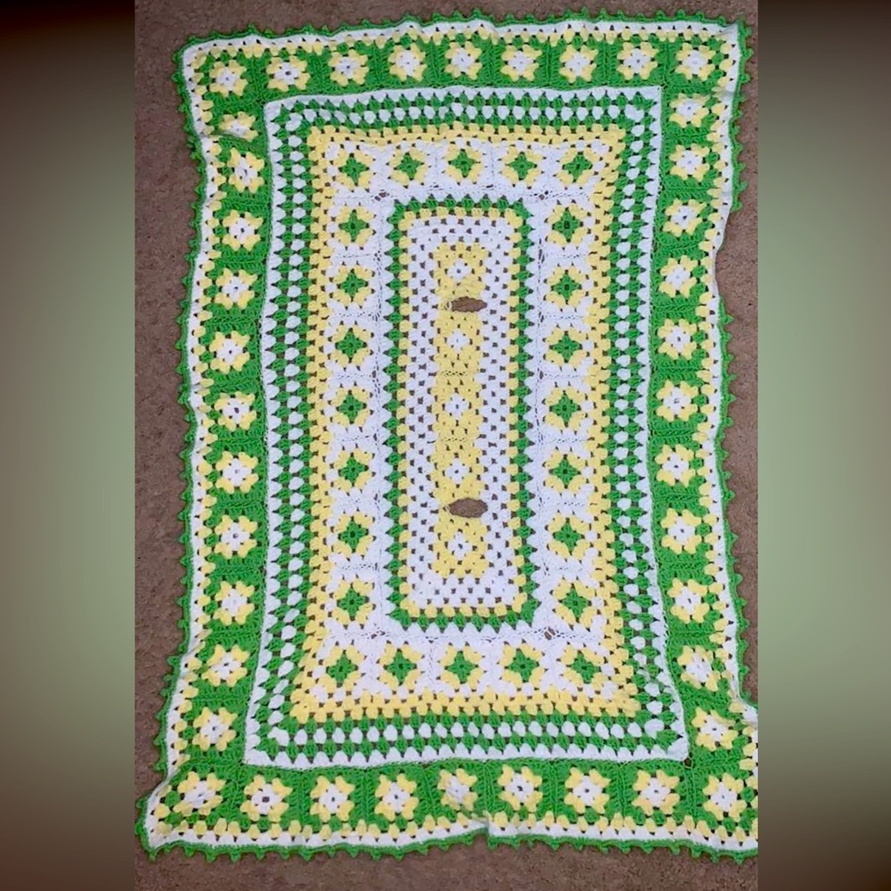 Crocheted blanket/car seat cover/drape